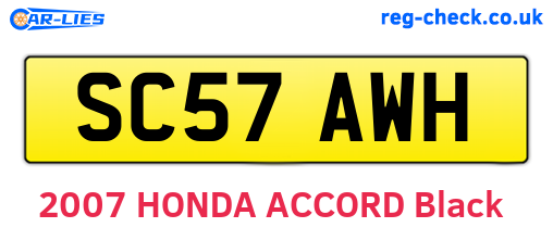 SC57AWH are the vehicle registration plates.