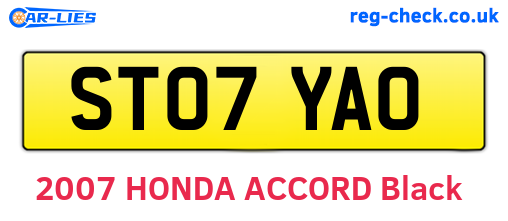 ST07YAO are the vehicle registration plates.