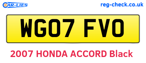 WG07FVO are the vehicle registration plates.