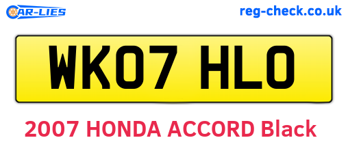 WK07HLO are the vehicle registration plates.