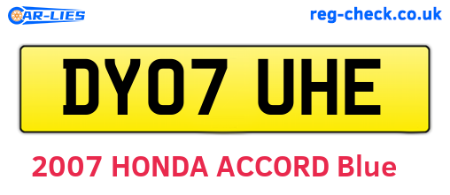 DY07UHE are the vehicle registration plates.