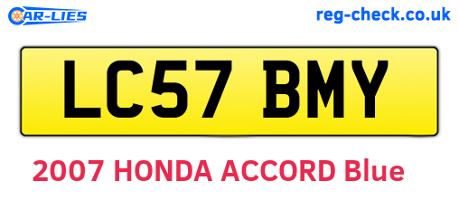 LC57BMY are the vehicle registration plates.