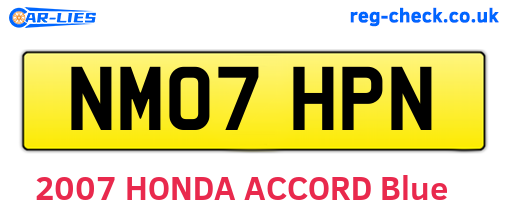NM07HPN are the vehicle registration plates.