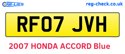 RF07JVH are the vehicle registration plates.