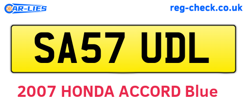 SA57UDL are the vehicle registration plates.