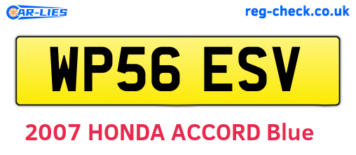 WP56ESV are the vehicle registration plates.