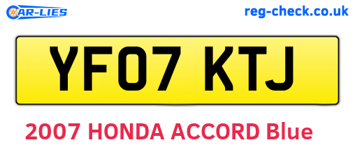 YF07KTJ are the vehicle registration plates.