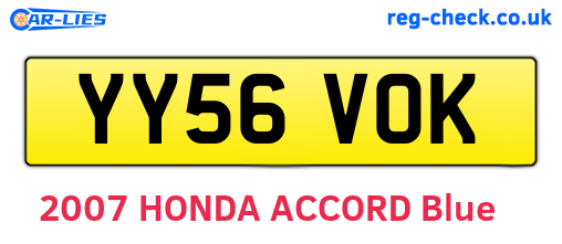 YY56VOK are the vehicle registration plates.