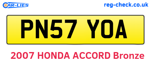 PN57YOA are the vehicle registration plates.
