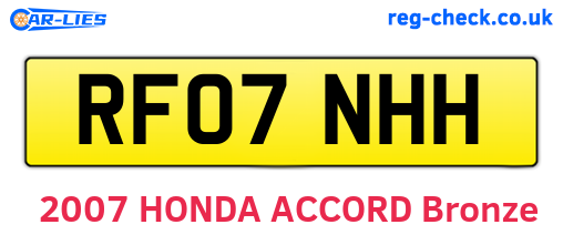 RF07NHH are the vehicle registration plates.