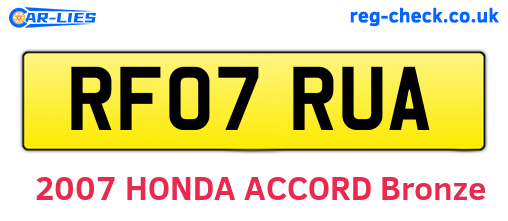 RF07RUA are the vehicle registration plates.
