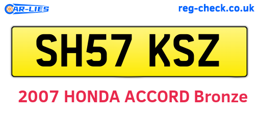 SH57KSZ are the vehicle registration plates.