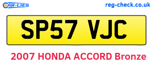 SP57VJC are the vehicle registration plates.