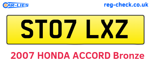 ST07LXZ are the vehicle registration plates.