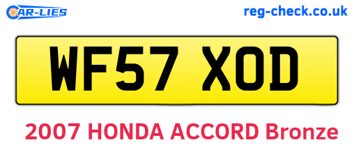 WF57XOD are the vehicle registration plates.