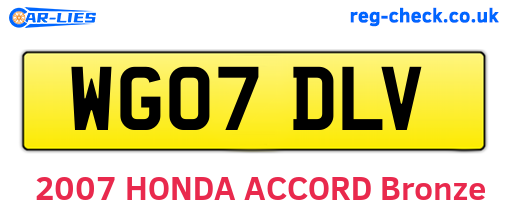 WG07DLV are the vehicle registration plates.
