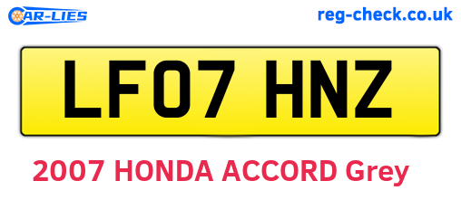 LF07HNZ are the vehicle registration plates.