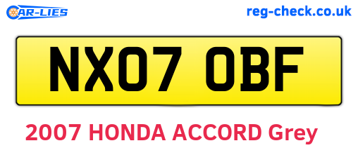 NX07OBF are the vehicle registration plates.
