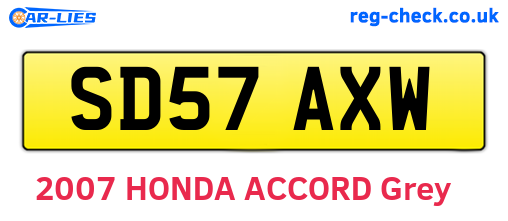 SD57AXW are the vehicle registration plates.