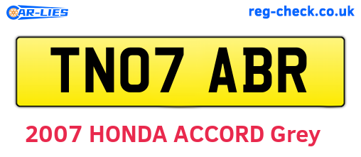 TN07ABR are the vehicle registration plates.
