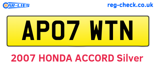 AP07WTN are the vehicle registration plates.