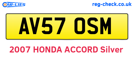 AV57OSM are the vehicle registration plates.