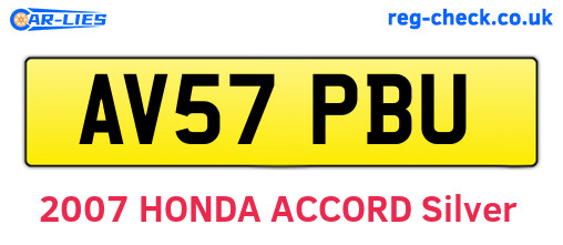 AV57PBU are the vehicle registration plates.