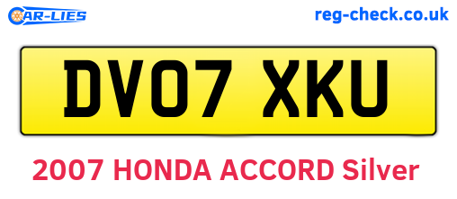 DV07XKU are the vehicle registration plates.