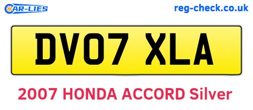 DV07XLA are the vehicle registration plates.