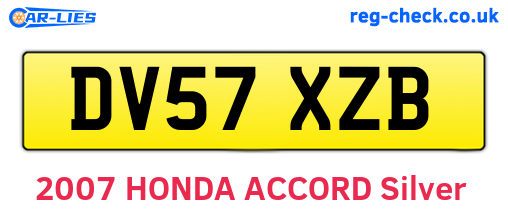 DV57XZB are the vehicle registration plates.