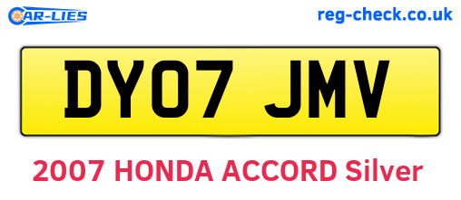 DY07JMV are the vehicle registration plates.
