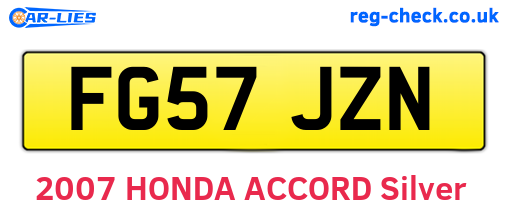 FG57JZN are the vehicle registration plates.
