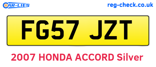 FG57JZT are the vehicle registration plates.