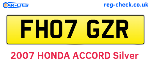 FH07GZR are the vehicle registration plates.