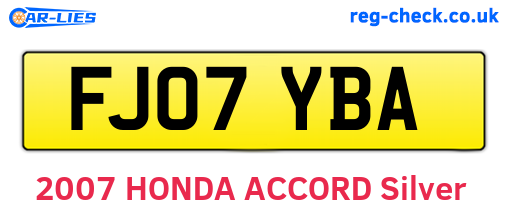 FJ07YBA are the vehicle registration plates.