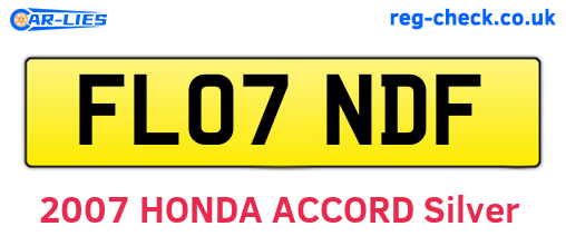 FL07NDF are the vehicle registration plates.