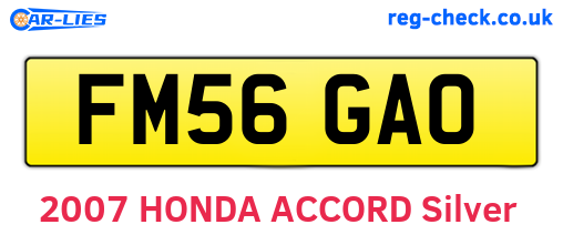 FM56GAO are the vehicle registration plates.