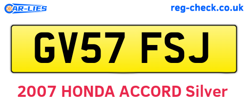 GV57FSJ are the vehicle registration plates.