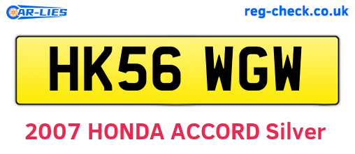 HK56WGW are the vehicle registration plates.