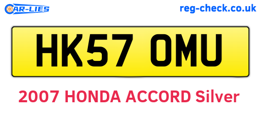 HK57OMU are the vehicle registration plates.