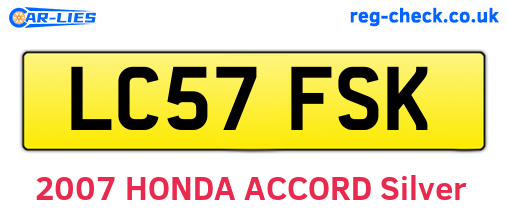 LC57FSK are the vehicle registration plates.
