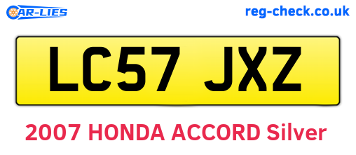 LC57JXZ are the vehicle registration plates.