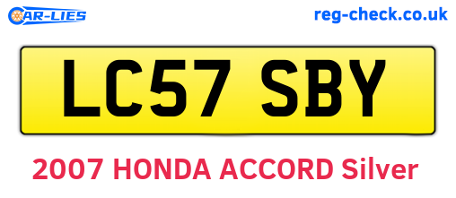 LC57SBY are the vehicle registration plates.