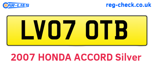 LV07OTB are the vehicle registration plates.