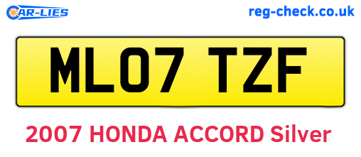 ML07TZF are the vehicle registration plates.