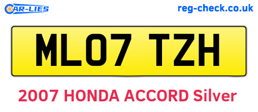 ML07TZH are the vehicle registration plates.