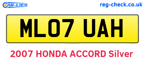 ML07UAH are the vehicle registration plates.