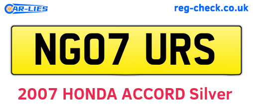 NG07URS are the vehicle registration plates.