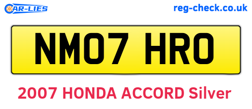 NM07HRO are the vehicle registration plates.