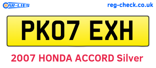 PK07EXH are the vehicle registration plates.